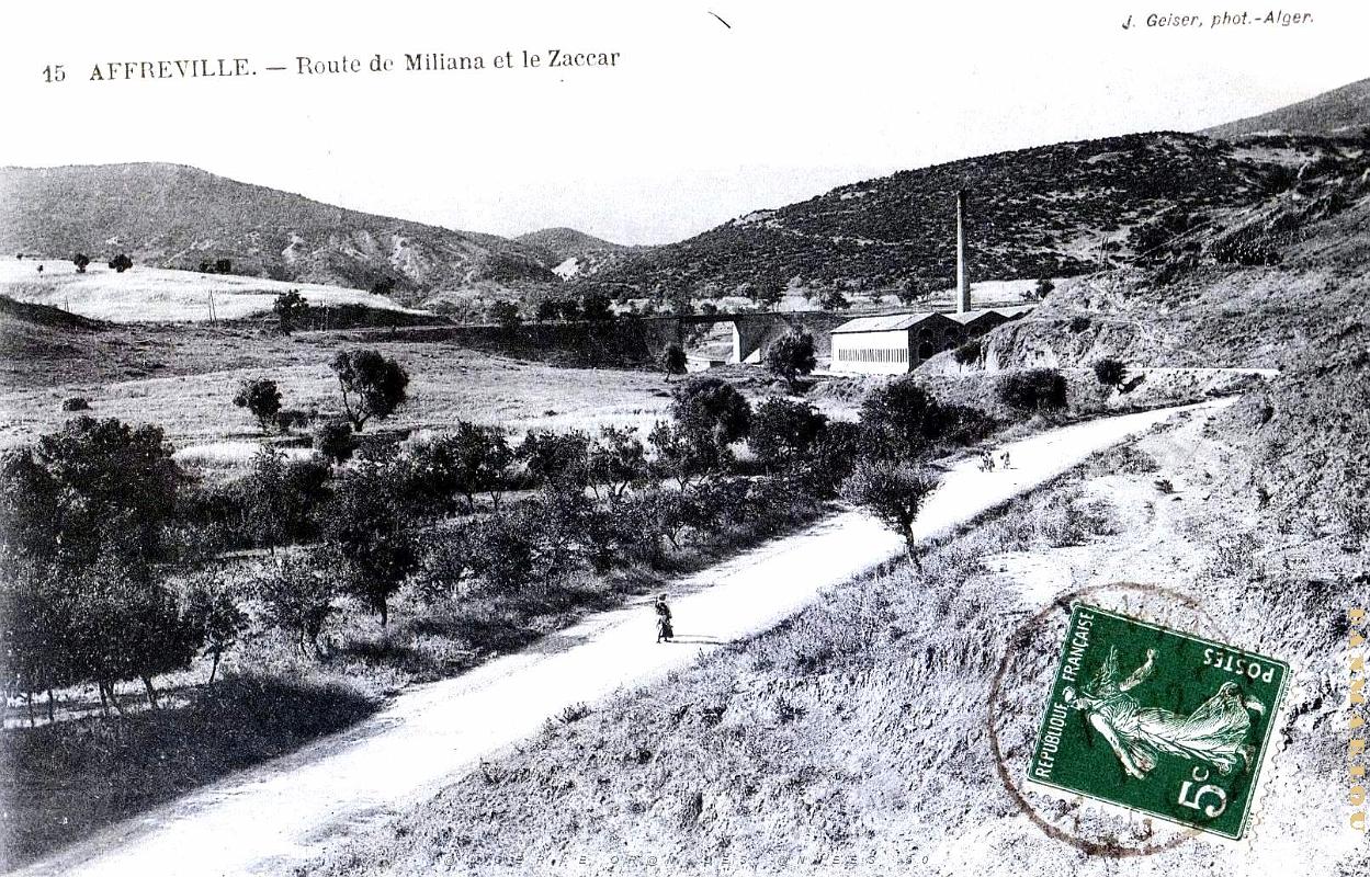 Affreville - Route de Miliana et Zaccar - 1912.jpg